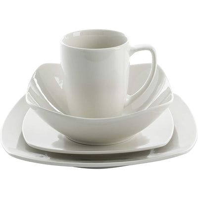 Gibson 102539.16RM Porcelain Zen Buffet 16 Piece Square Set, White (For Parts) - VMInnovations