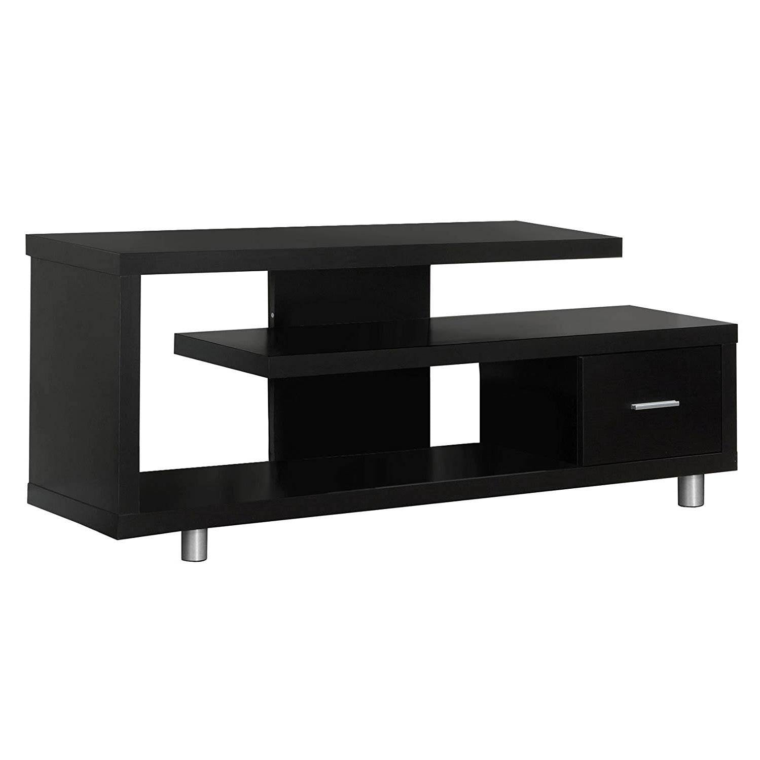 Monarch Specialties Inc. Durable Modern Open Concept Center TV Stand, Cappuccino - VMInnovations