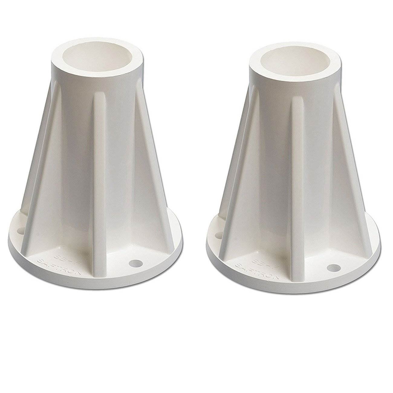 Saftron Polymer 6 Inch Pool Handrails and Ladders Surface Mounting Base (2 Pack) - VMInnovations