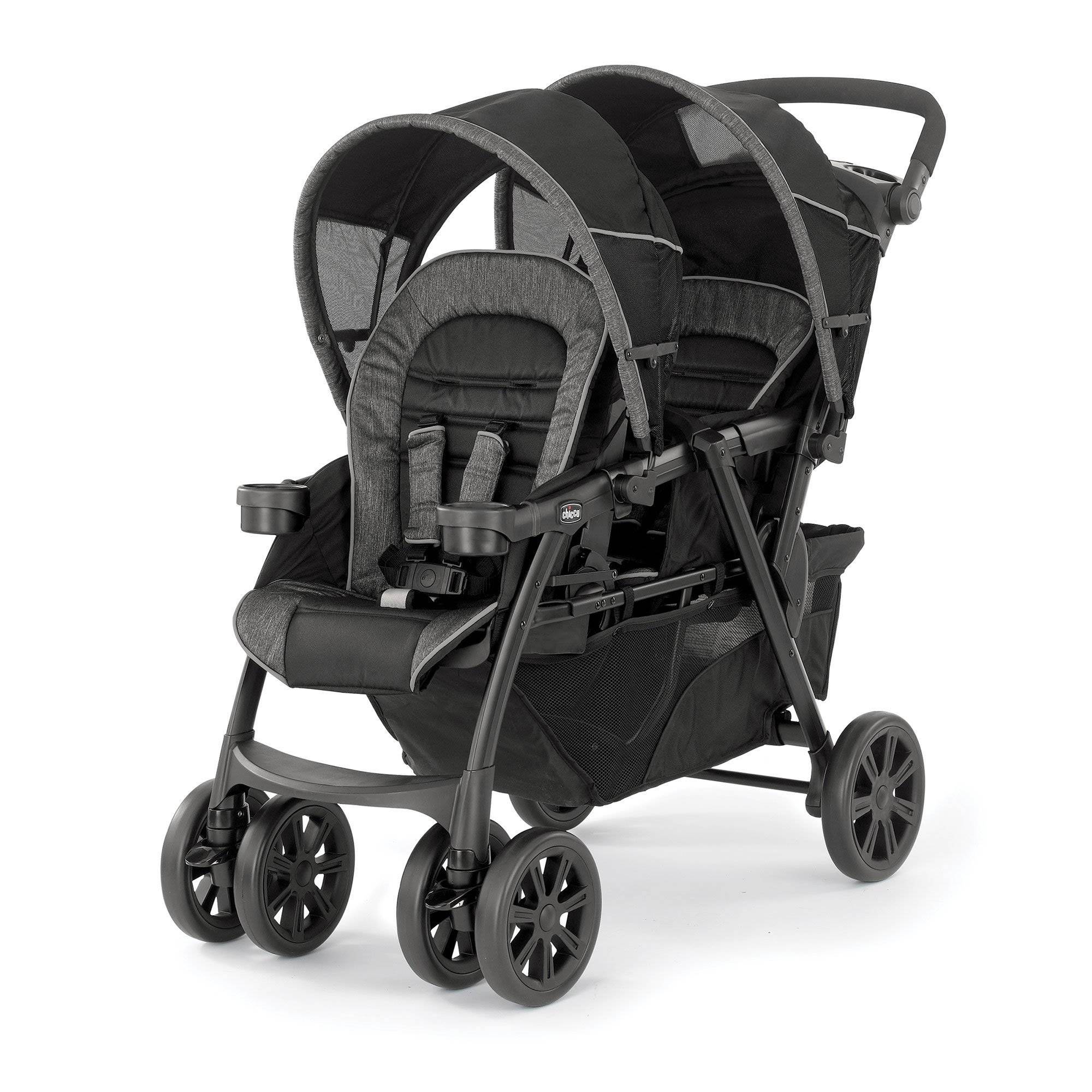 Chicco Cortina Together Double Infant Baby Toddler Folding Stroller, Minerale (Refurbished)