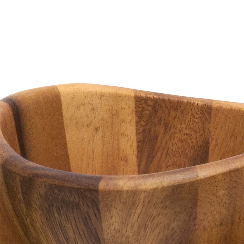 Lipper International Wooden Acacia Wave Shape Salad Serveware Bowl, Set of 4
