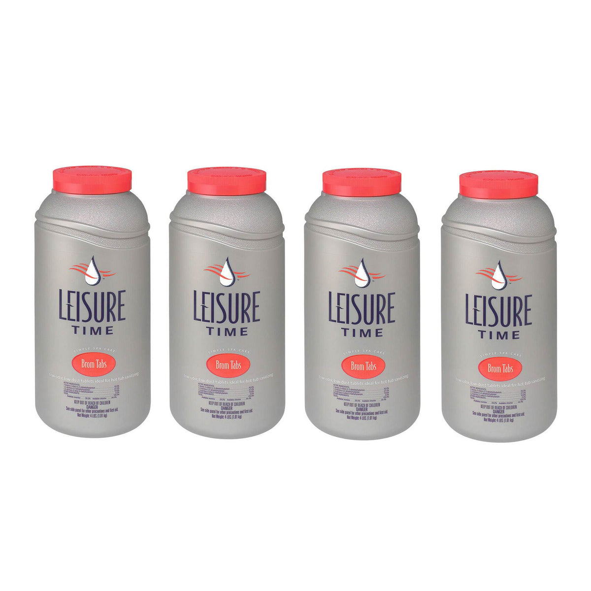 Leisure Time Low Odor Disinfectant Brominating Chemical Tablets, 4 lbs (4 Pack)