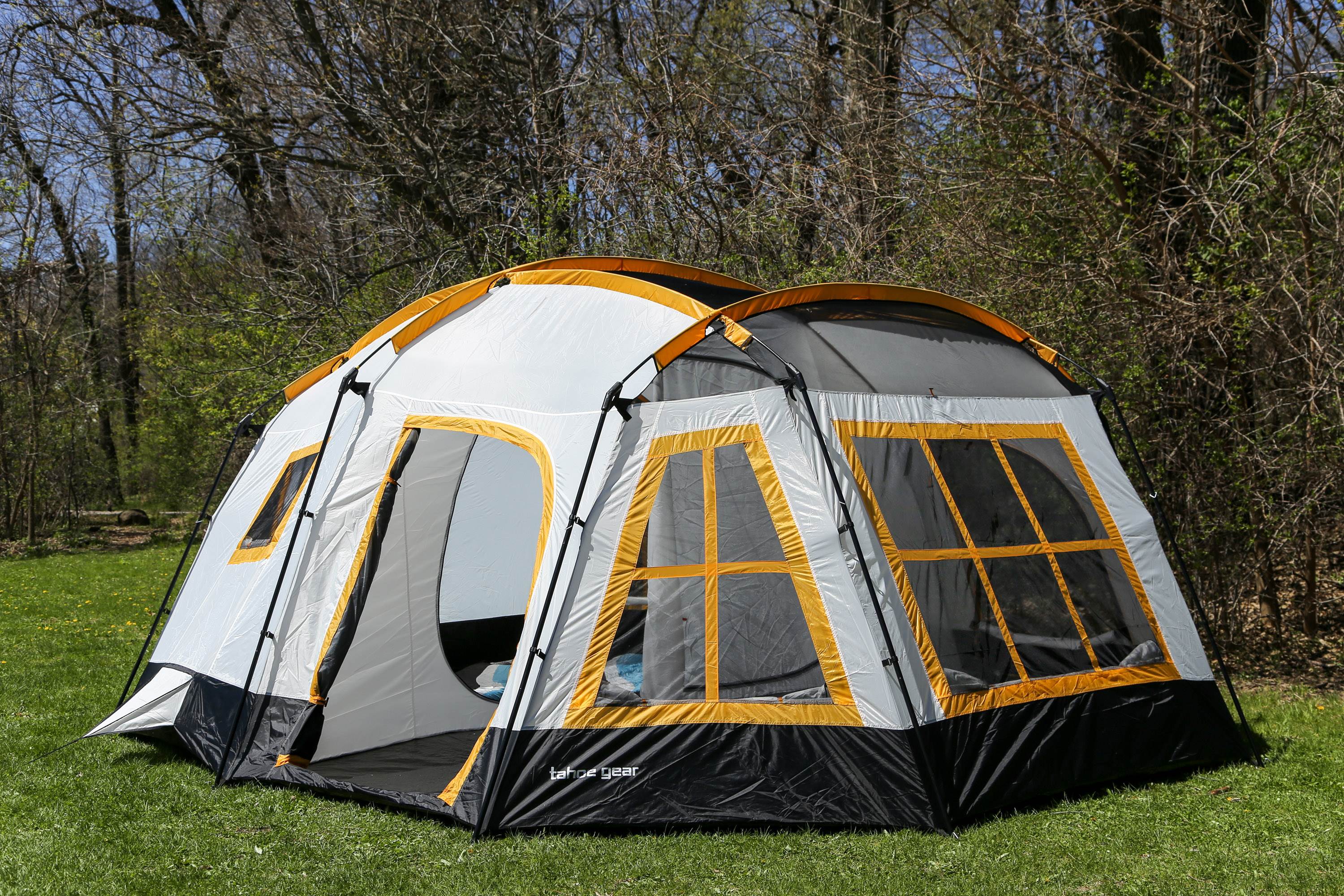 Tahoe Gear Ozark 16-Person Cabin Tent + Slumberjack Mummy Sleeping Bag (2 Pack)