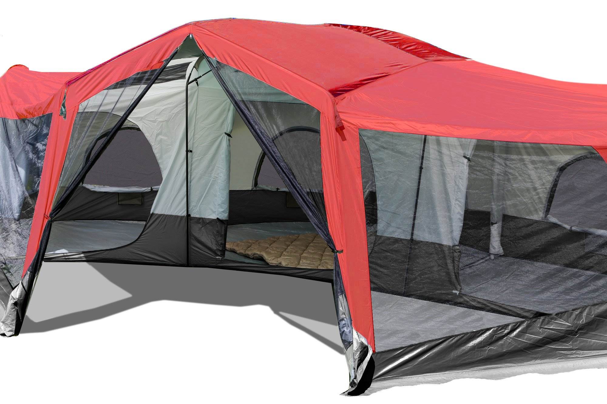 Tahoe Gear Carson Cabin Tent + Intex Twin Airbed + Kelsyus Lawn Chair (2 Pack)