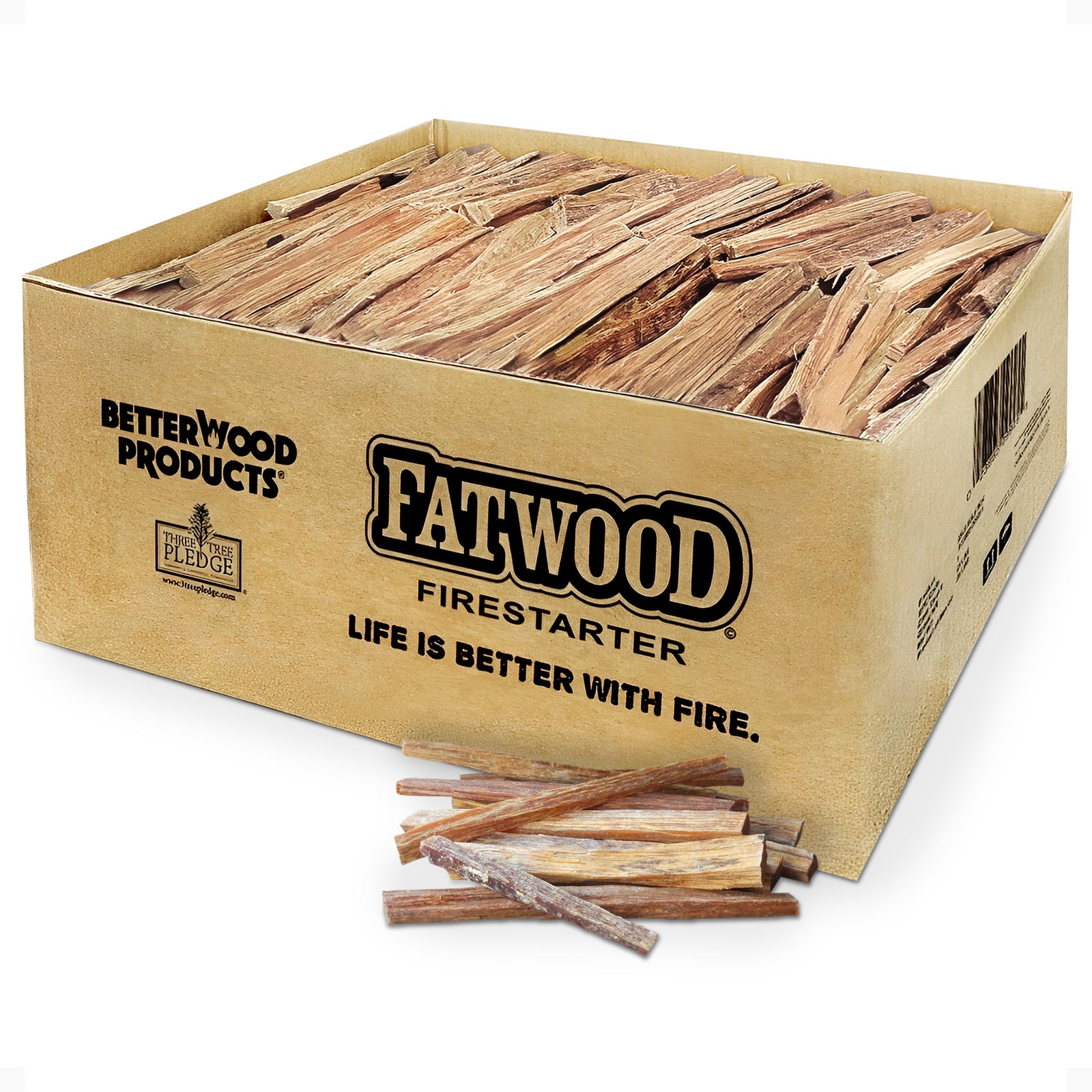 Better Wood Products Fatwood Fire Logs, Wood Fire Starter, 50 Pounds (Open Box) - VMInnovations
