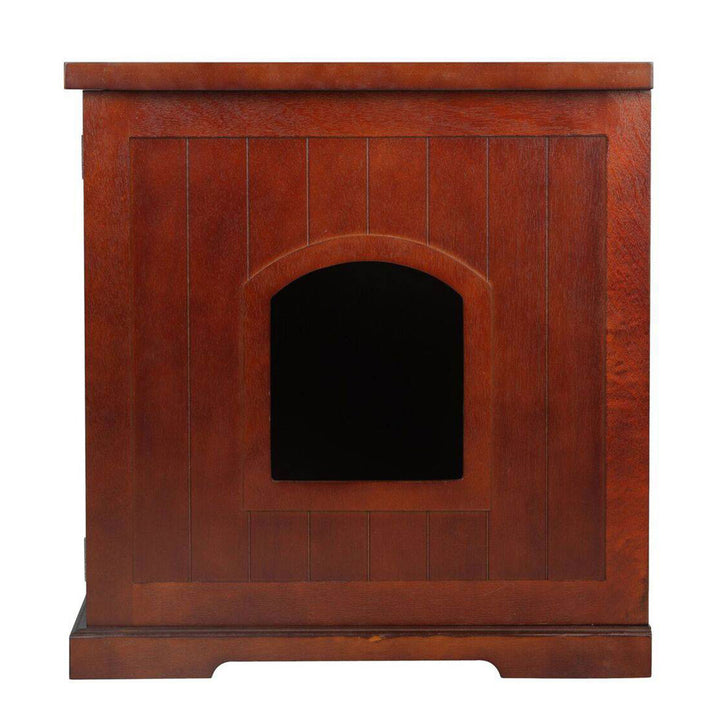 Merry Products Decorative Bench w/ Enclosed Cat Litter Box, Walnut (Open Box) - VMInnovations