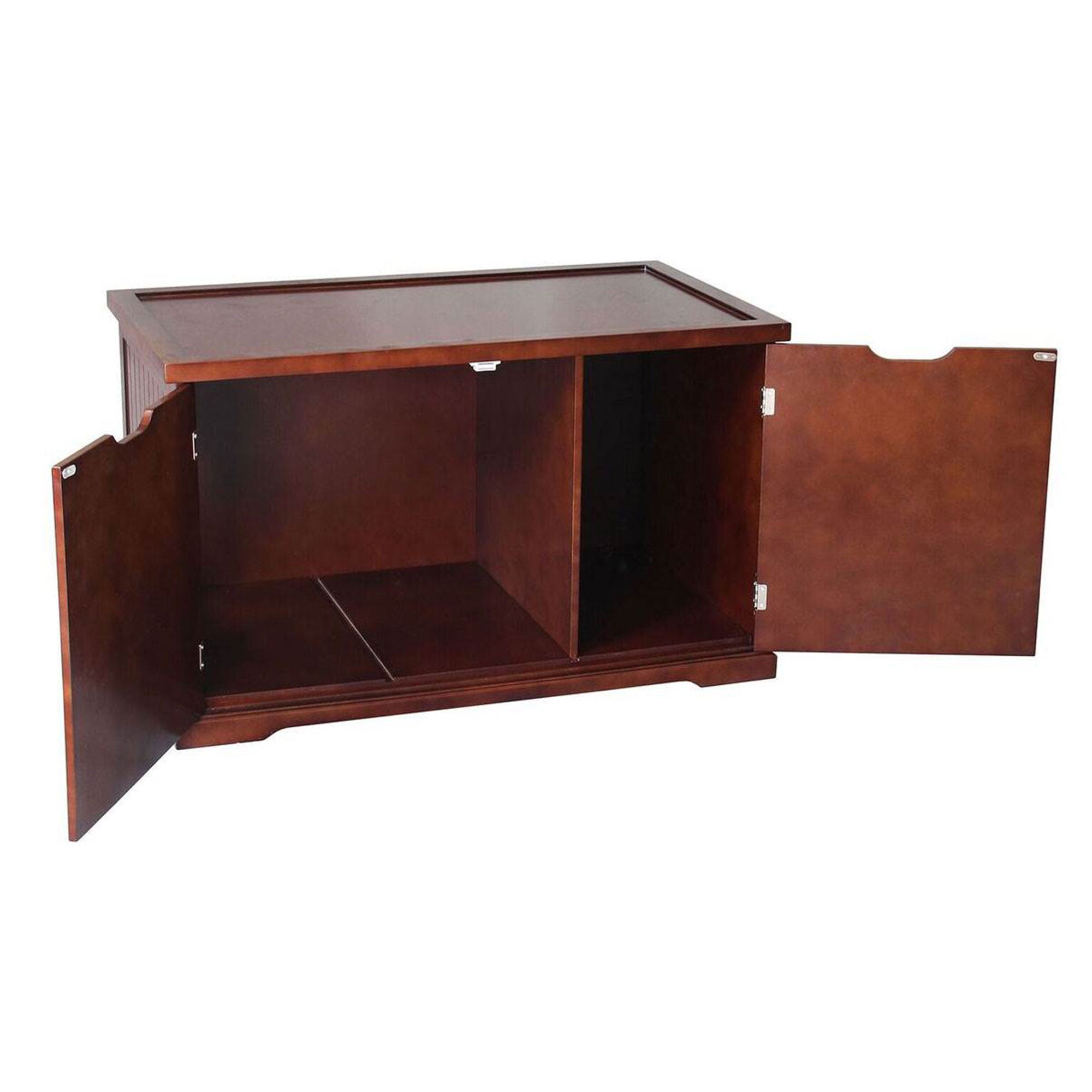 Merry Decorative Bench with Enclosed Cat Litter Washroom Box, Walnut (Used) - VMInnovations