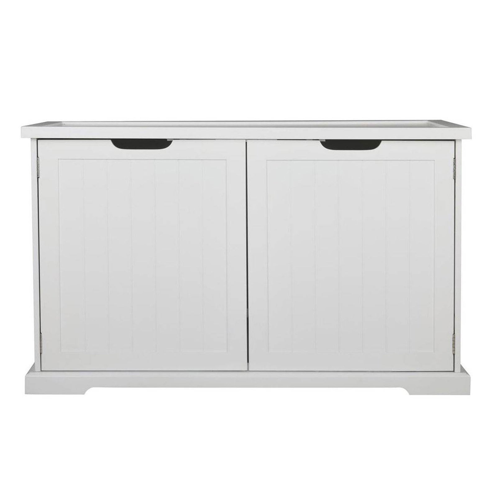 Merry Products Pet Cat Washroom Bench Box with Removable Partition Wall, White - VMInnovations
