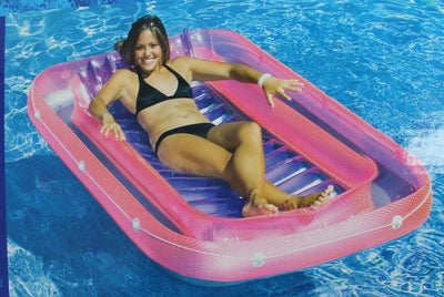 Swimline 71" Swimming Pool Inflatable Suntan Tub Lounge Water Raft Float (Used)