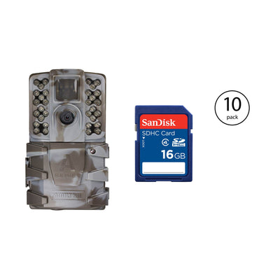 Moultrie A-35 14MP 60' HD Video Game Camera (10 Pack) + 16GB SD Card (10 Pack)