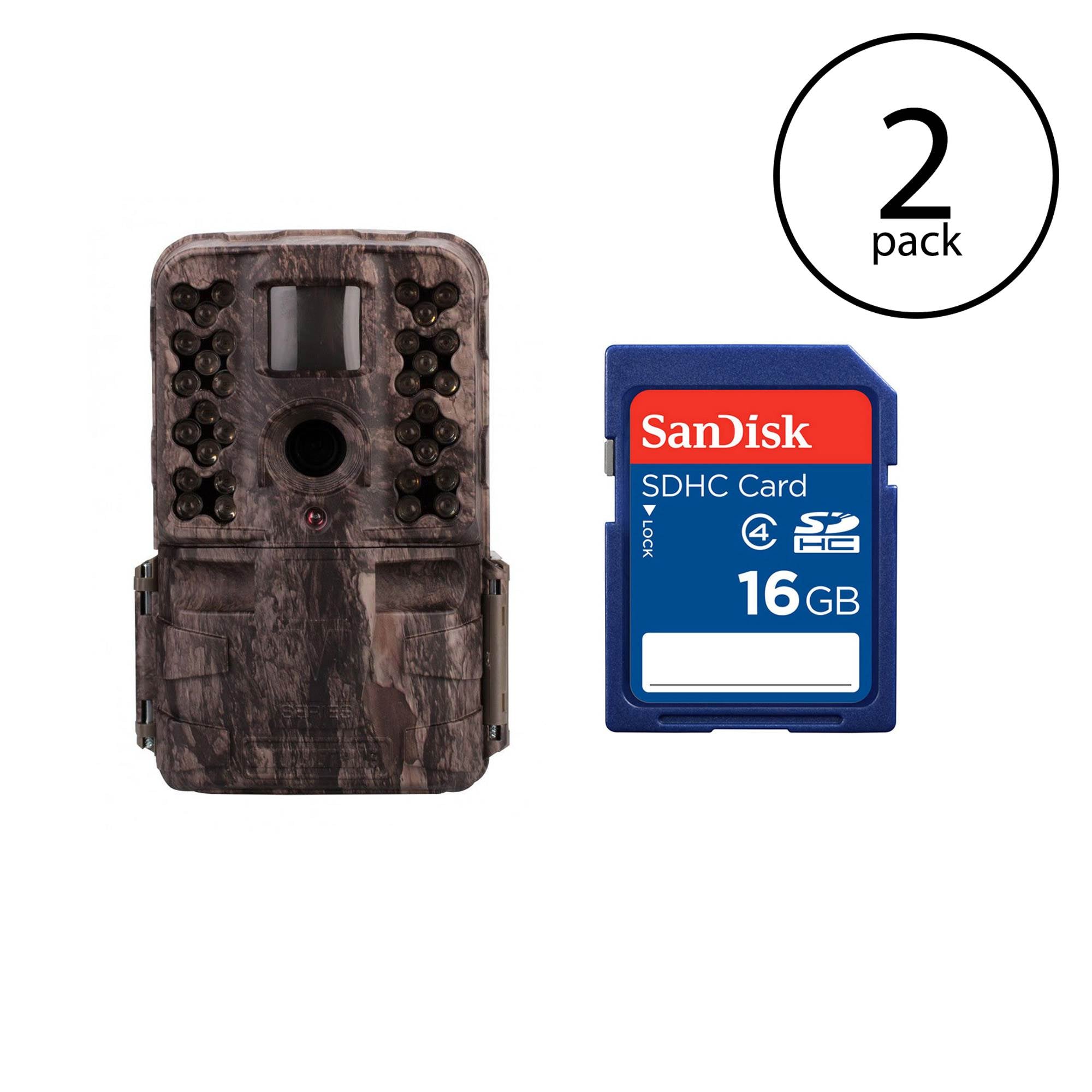 Moultrie M50i 20MP Game Camera, Pine Bark Camo (2 Pack) + 16GB SD Card (2 Pack)