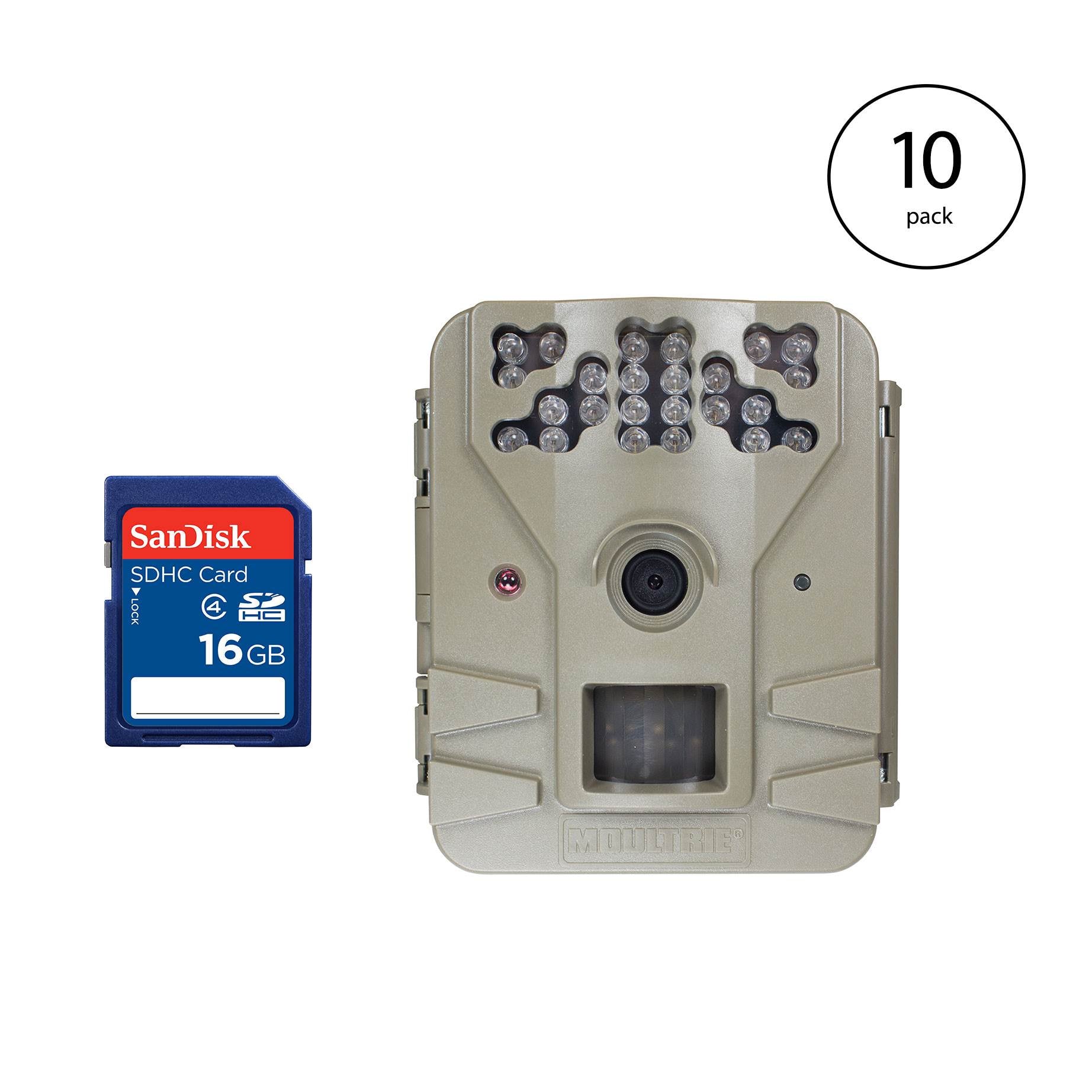 Moultrie Game Spy 2 Plus 9MP Game Trail Camera + SanDisk Memory Card (10 Pack)