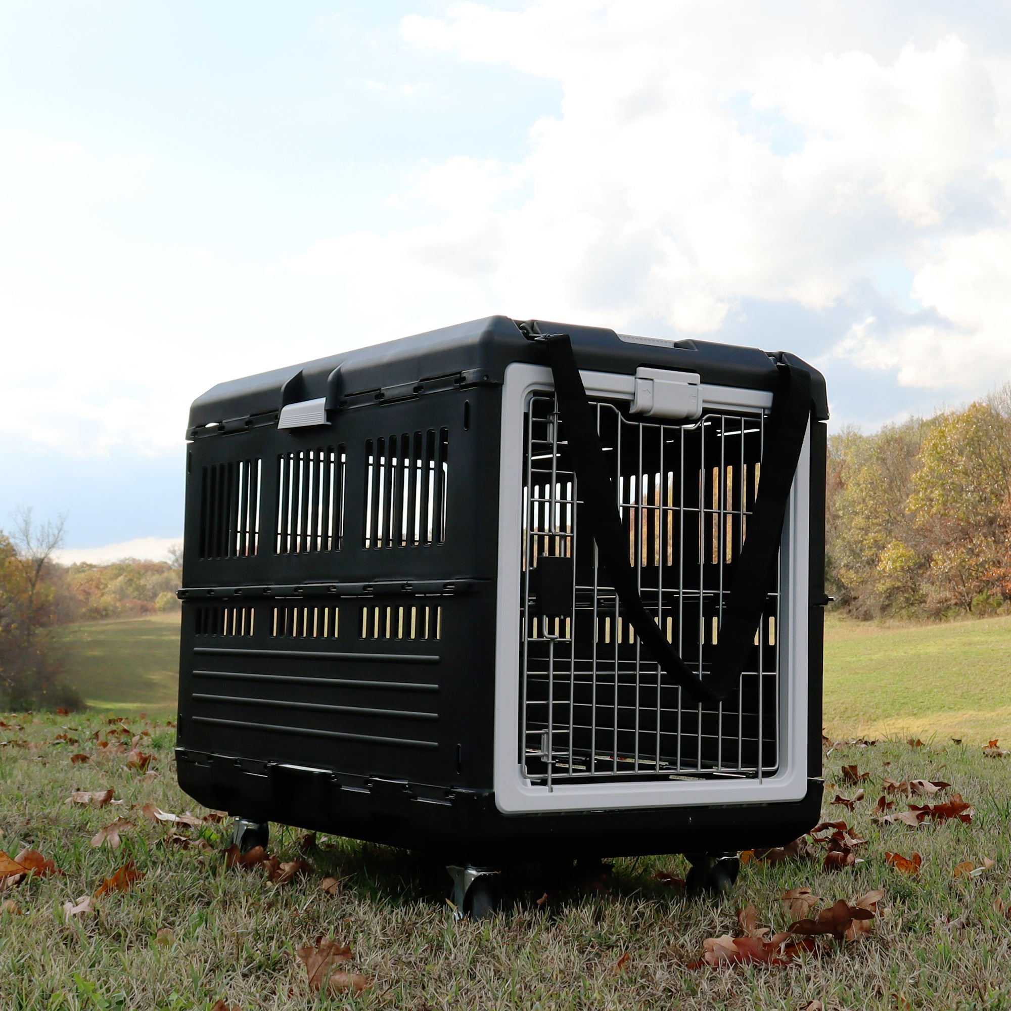 Mirapet Collapsible Pet Carrier & Crate for Large Dogs & Cats w/ Travel Kit, 35"