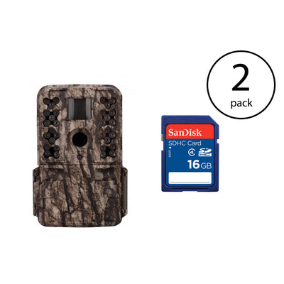 Moultrie M-50 20MP Infrared Game Trail Camera (2 Pack) + 16GB SD Card (2 Pack)