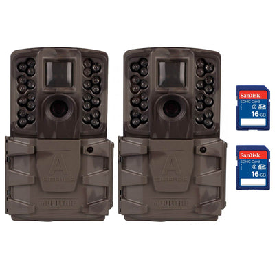 Moultrie A-40 Pro 14MP Low Glow Infrared Game Trail Camera with SD Card (2 Pack)