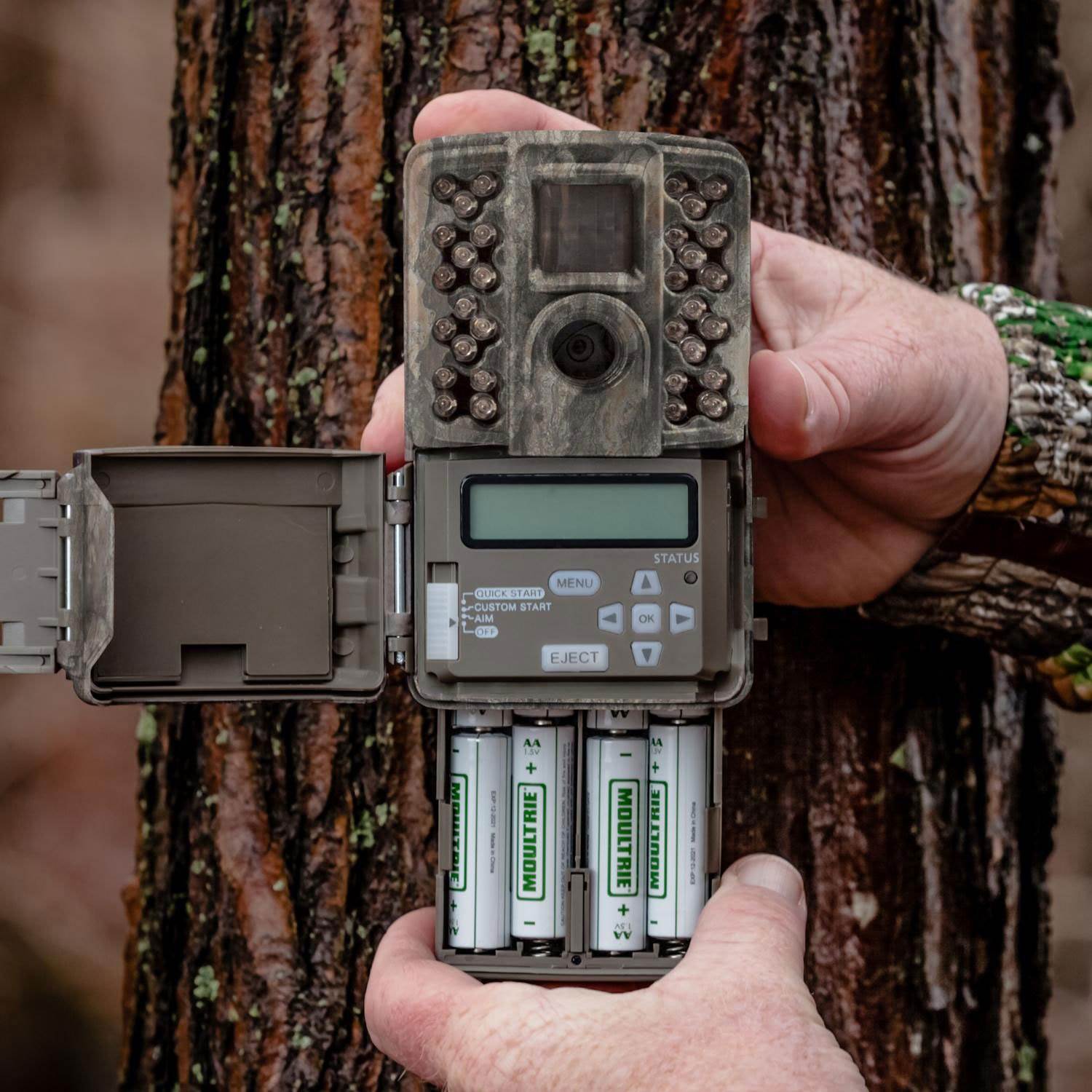 Moultrie 14MP Invisible Game Camera, Pine Bark (2 Pack) +  16GB SD Card (2 Pack)