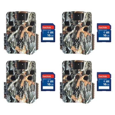 Browning Dark Ops HD Pro 18MP Video IR Game Trail Camera (4 Pack) + SD Cards