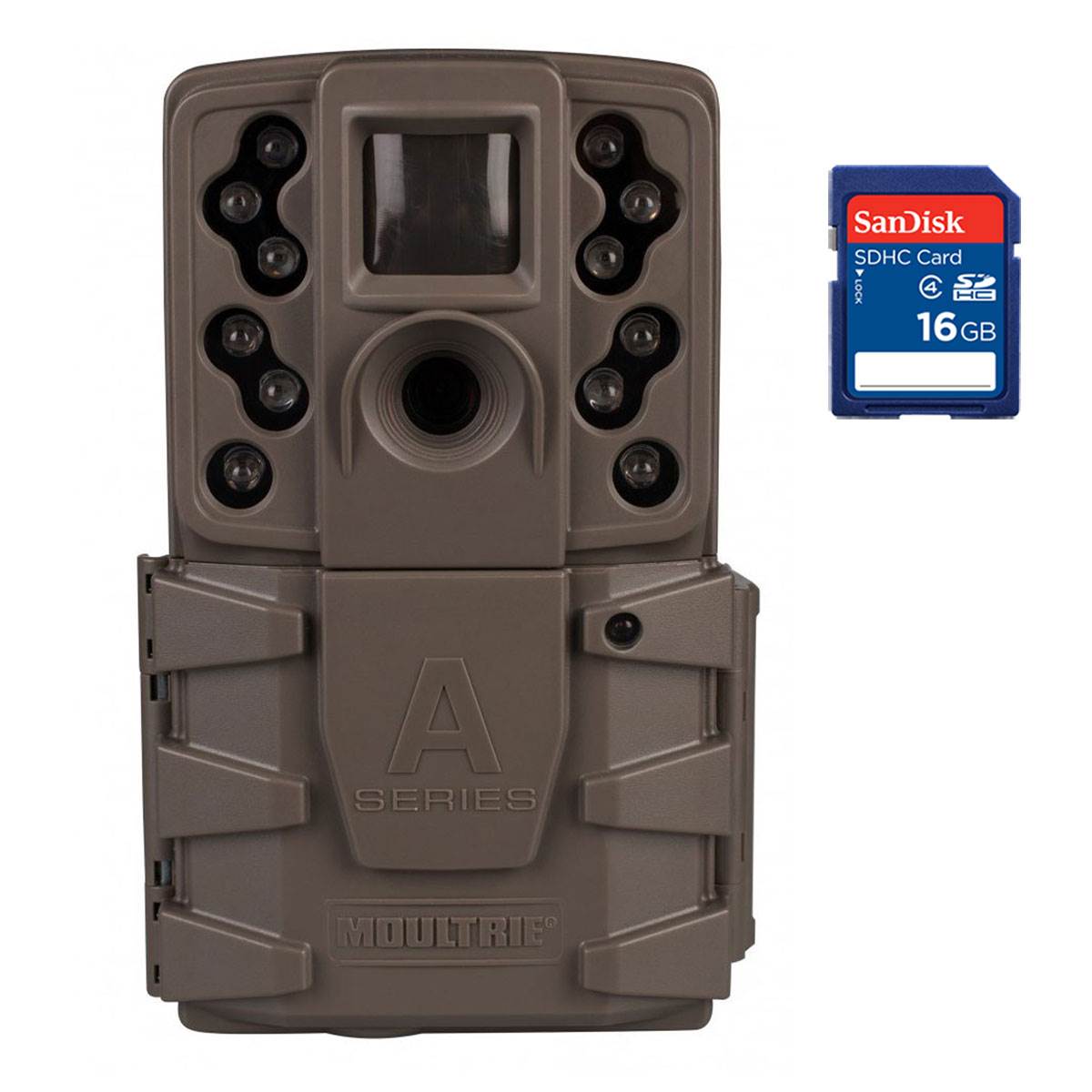 Moultrie A-25 12MP Low Glow Long Range Infrared Game Trail Camera with SD Card