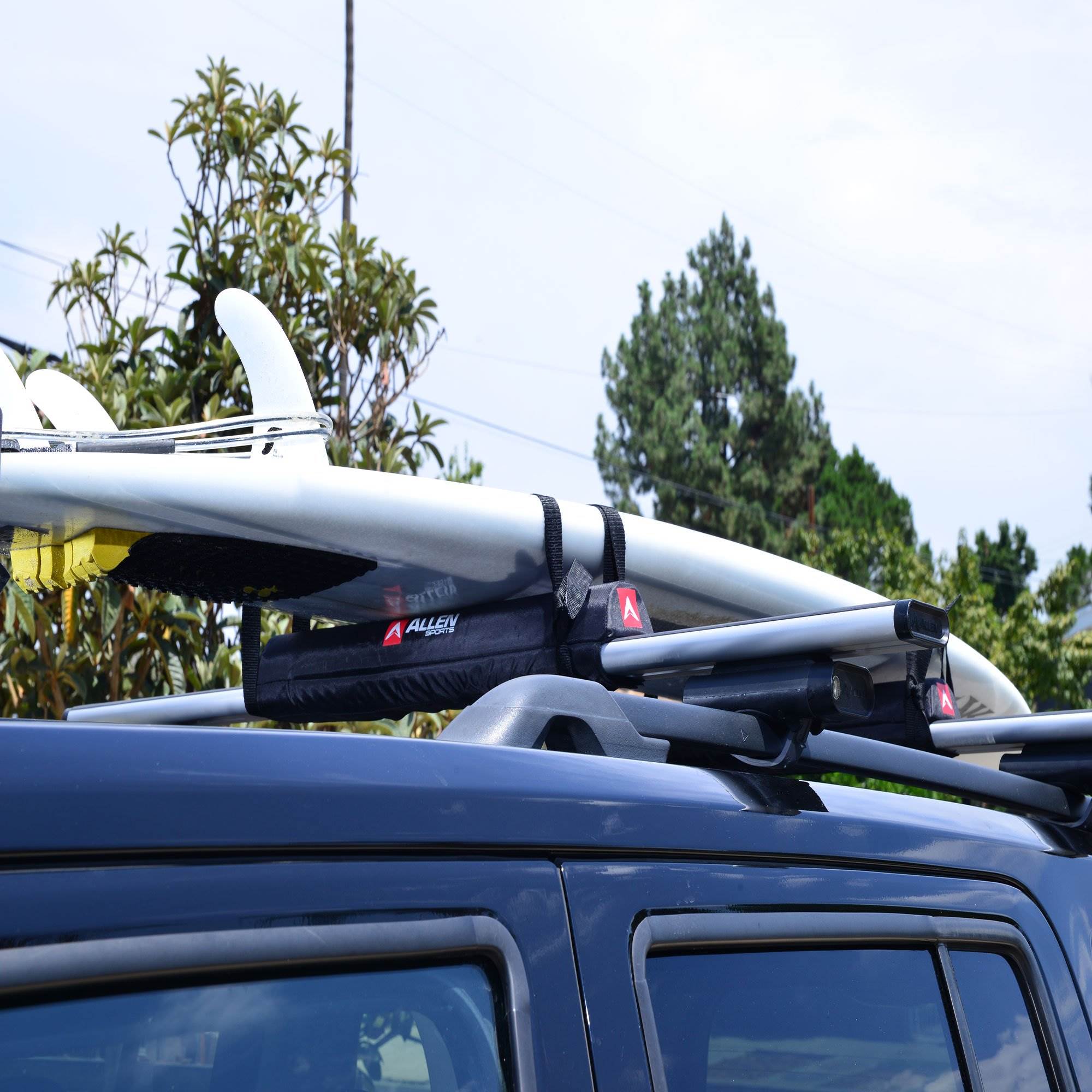 Allen Sports 24" Car Rooftop Surfboard Rack Set w/ 8 Foot Straps (Open Box)
