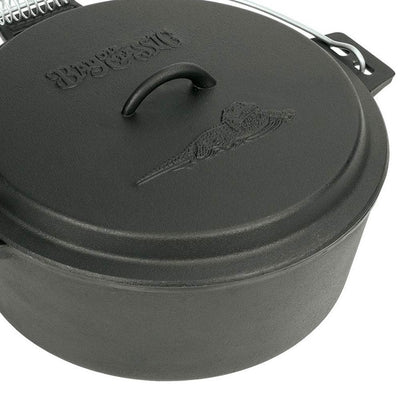 Bayou Classic Seasoned Cast Iron 10 Quart Chicken Fryer Dutch Oven Pot (Used)