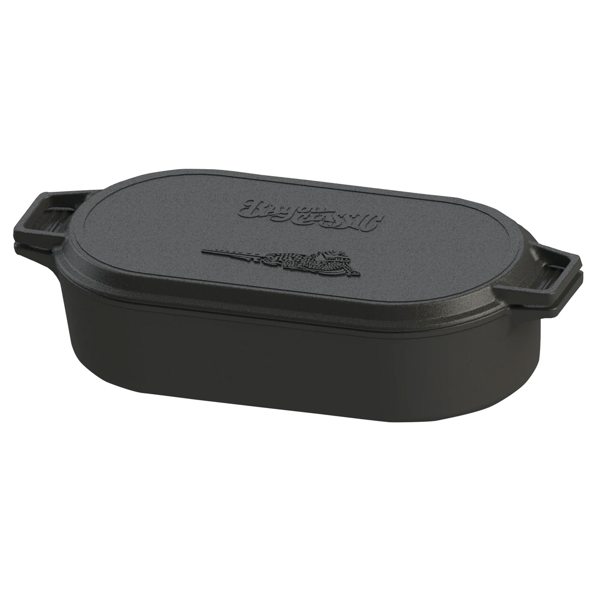 Bayou Classic 7477 6 Quart Large Cast Iron 17 In x 9.25 In Oval Fryer with Lid - VMInnovations