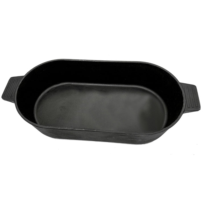 Bayou Classic 7477 6 Quart Cast Iron Oval Fryer with Lid, Black (Used)