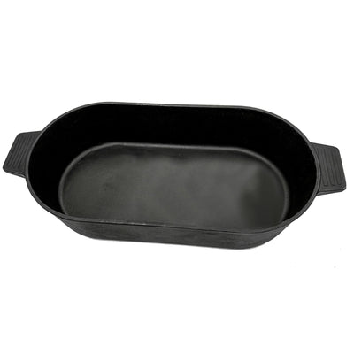 Bayou Classic 6 Quart Cast Iron Indoor Outdoor Oval Fryer with Lid (For Parts)
