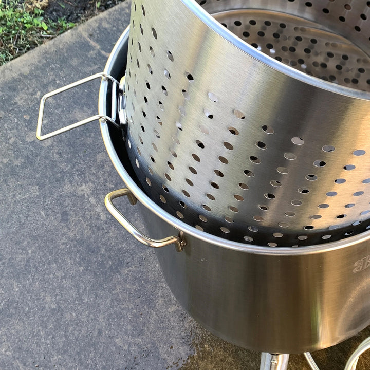 Bayou Classic KDS-182 Stainless Steel 82 Quart Seafood & Crawfish Cooker Kit - VMInnovations