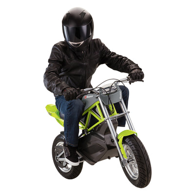 Razor Teenage 12" Rechargeable 12 Volt Battery Motorcycle Bike, Green (Open Box) - VMInnovations
