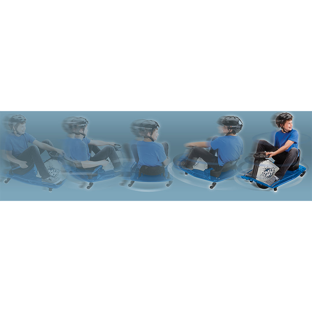 Razor Electric Bucket Seat High Torque Drifting Crazy Cart, Blue (For Parts)
