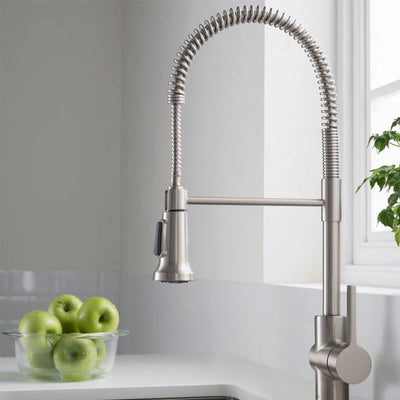 Kraus Britt Single Handle Kitchen Sink Faucet Stainless Steel Finish (Open Box)