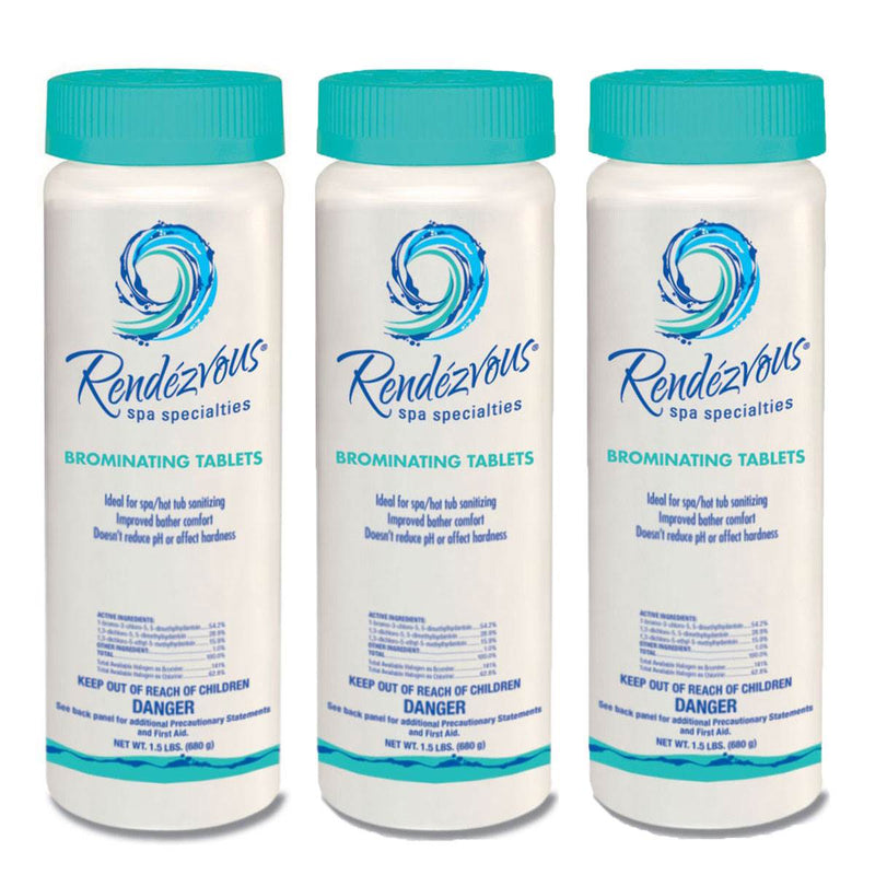 Rendezvous Spa Specialties 1.5 Pound Concentrated Brominating Tablets, 3 Pack