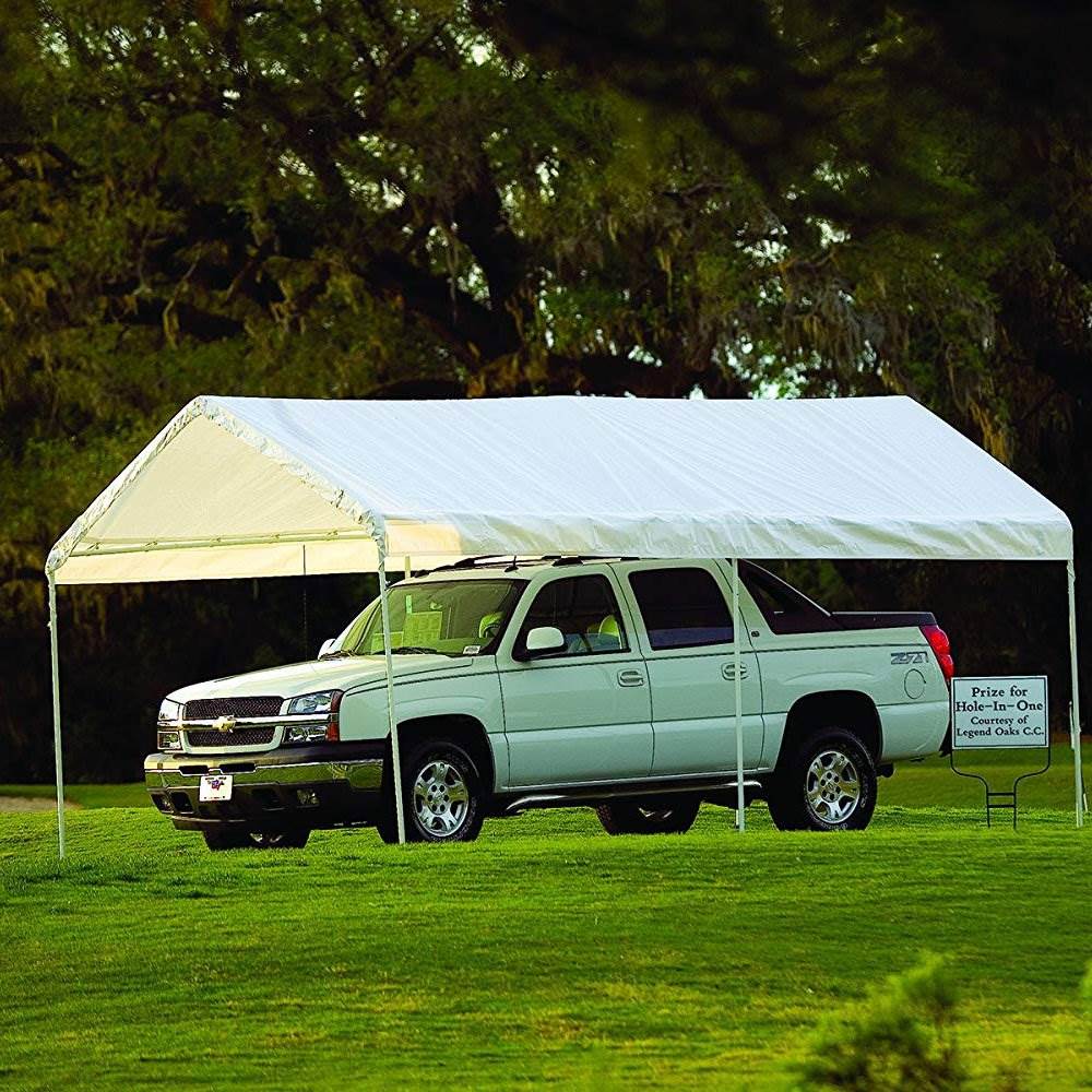 ShelterLogic AP 10' x 20' Straight 6 Leg Large Pop Up Canopy, White (Open Box)