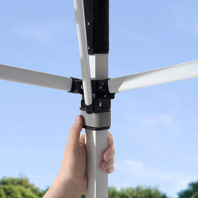 ShelterLogic C100 10 x 10 Foot Straight Leg Pop Up Canopy, White (Open Box) - VMInnovations