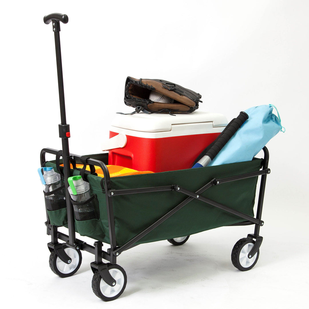 Seina Heavy Duty Compact Folding 150 Pound Capacity Outdoor Utility Cart, Green