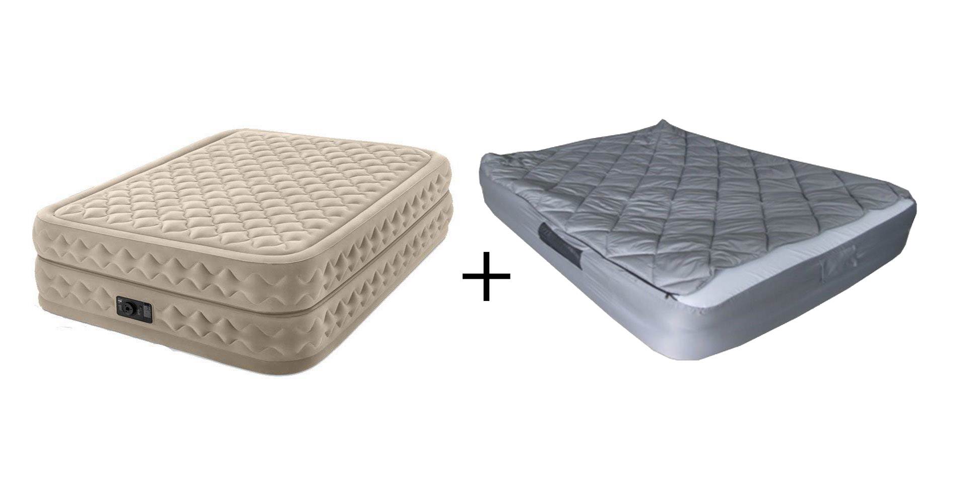 Intex Queen DuraBeam Air Flow Mattress Built In Pump & Sleeping Bag Cover