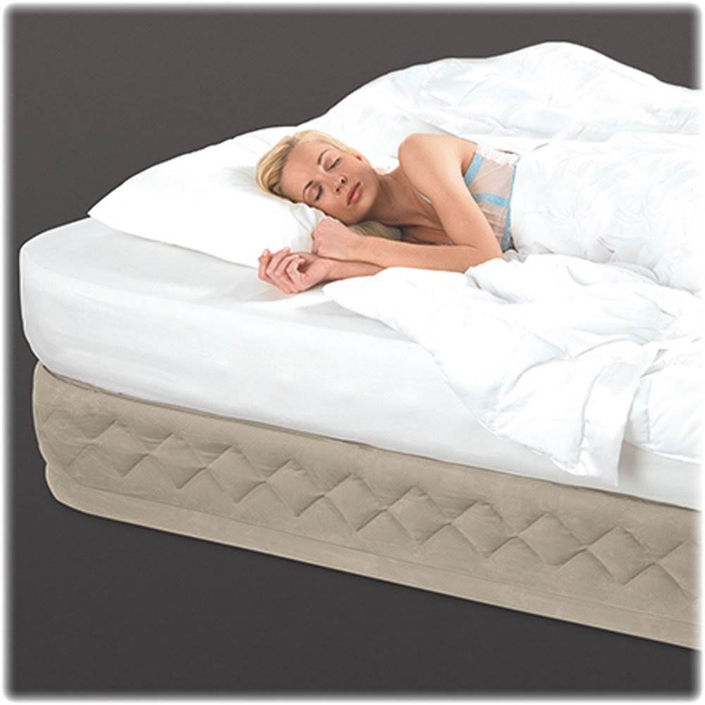 Intex Queen DuraBeam Air Flow Mattress Built In Pump & Sleeping Bag Cover