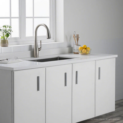 Kraus Esina Single Handle Pull Down Stainless Steel Dual Function Faucet, Silver