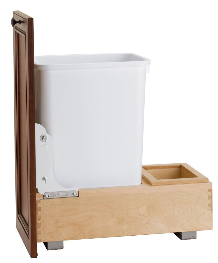 Rev-A-Shelf Single 35 qt. Pullout Bottom Mount Trash Can, Maple, 4WC-15DM1 - VMInnovations