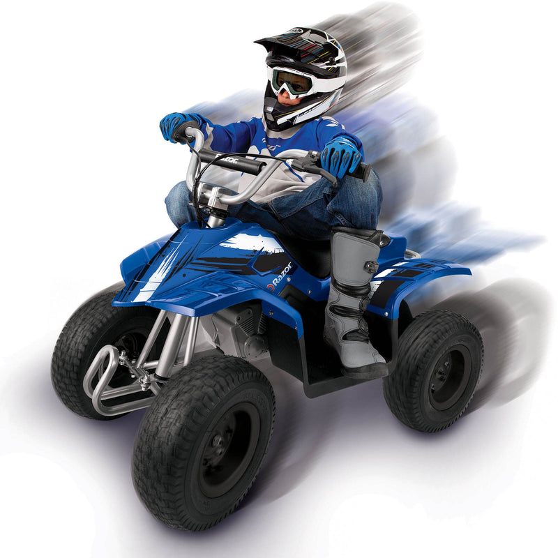 Razor Kids Electric Mini Dirt Quad Bike 4 Wheeler ATV 24 Volt, Blue (Open Box)