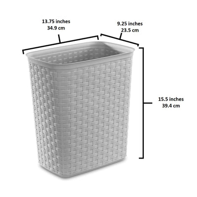 Sterilite Weave 5.8 Gallon Plastic Home/Office Wastebasket Trash Can (18 Pack)