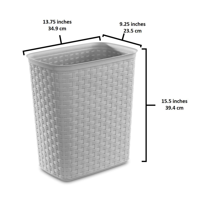 Sterilite Weave 5.8 Gallon Plastic Home/Office Wastebasket Trash Can (12 Pack)