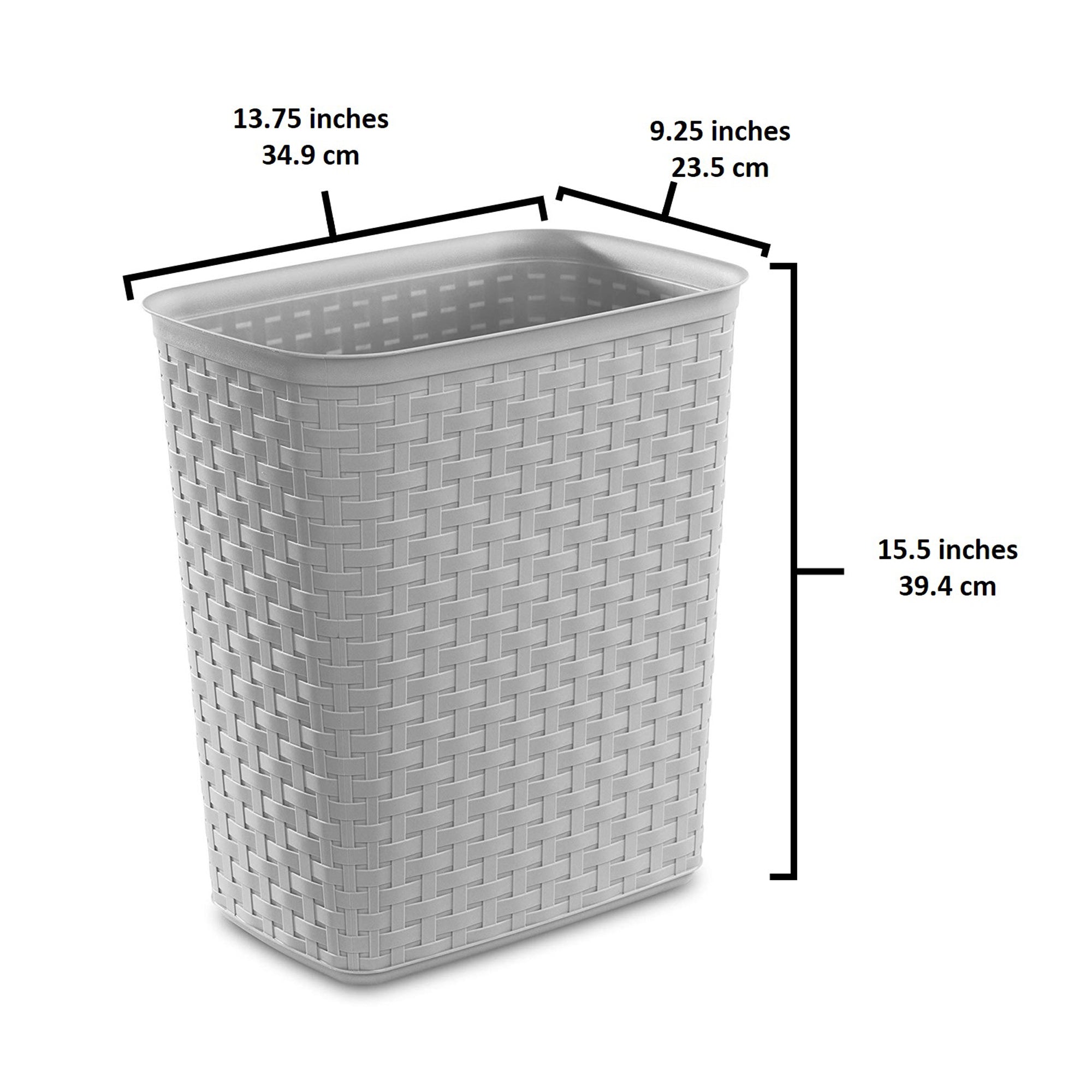 Sterilite Weave 5.8 Gallon Plastic Home/Office Wastebasket Trash Can (24 Pack)