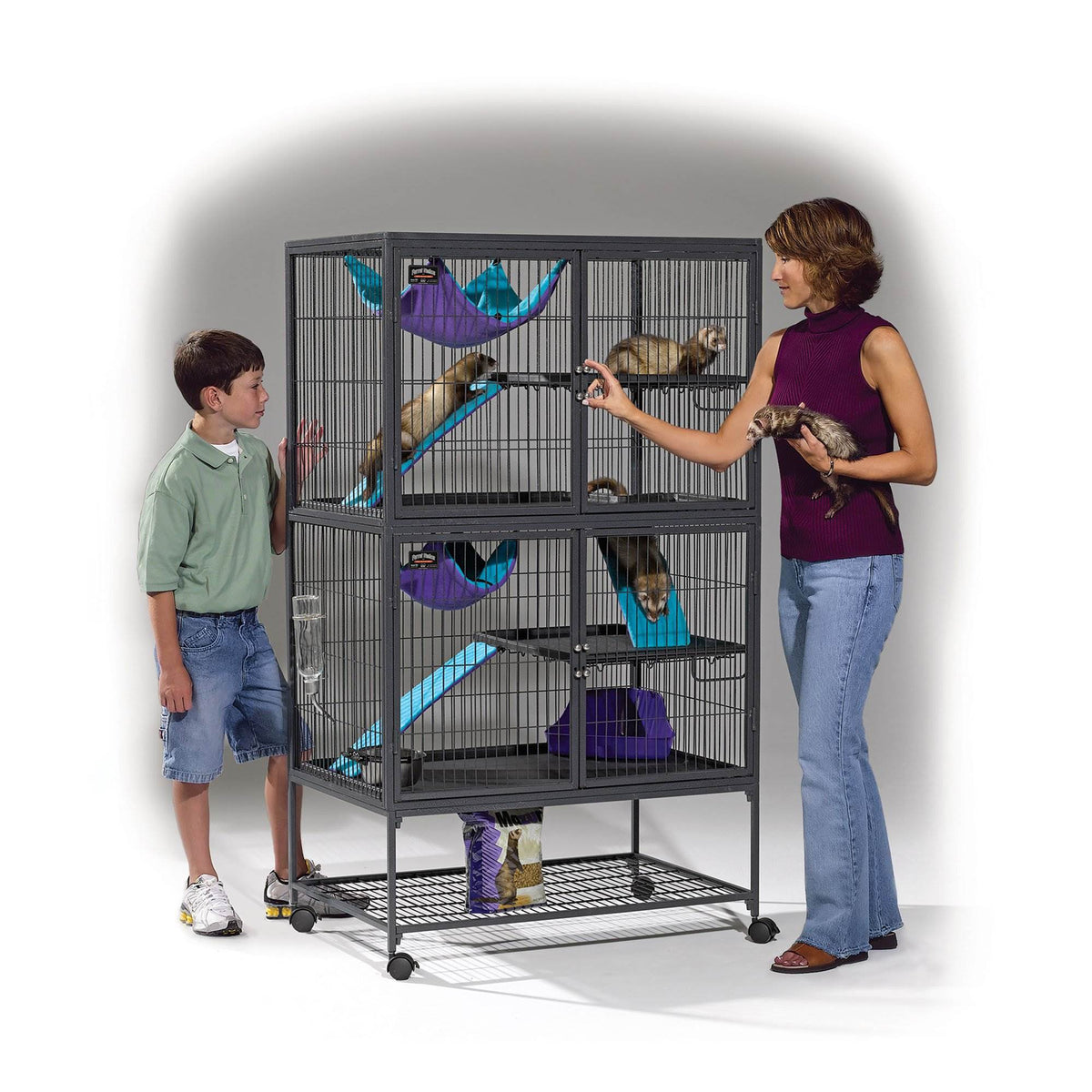 MidWest Homes for Pets Ferret Nation Double Multi Level Habitat Cage (Open Box)