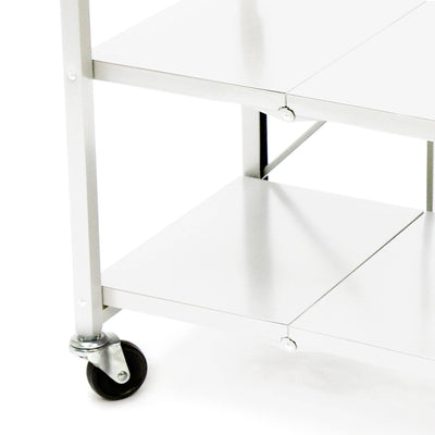 Origami Foldable Wheeled Solid Wood Top Kitchen Island Bar Cart, White (Used) - VMInnovations