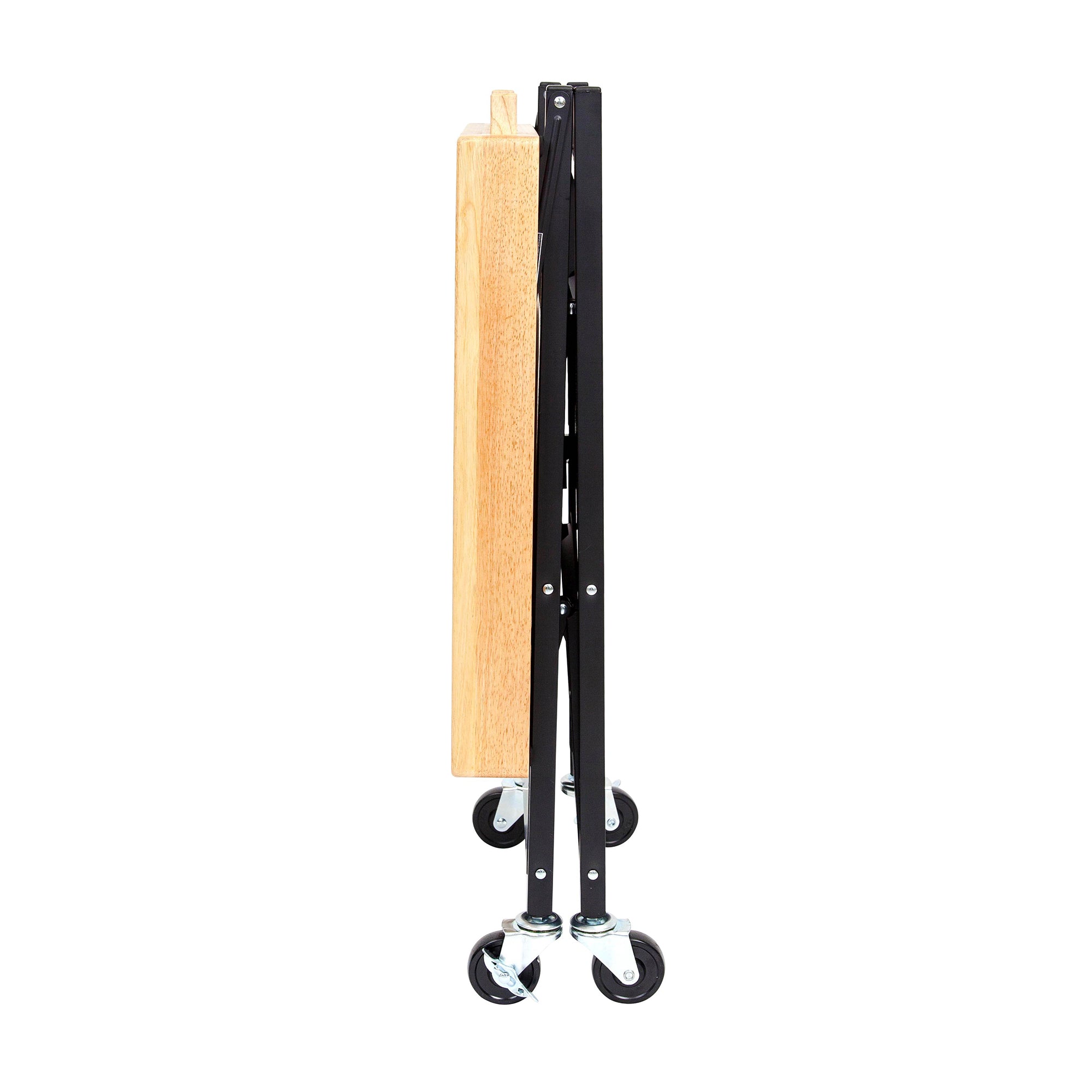 Origami Foldable Wheeled Solid Wood Top Kitchen Island Bar Cart, Black (Used) - VMInnovations