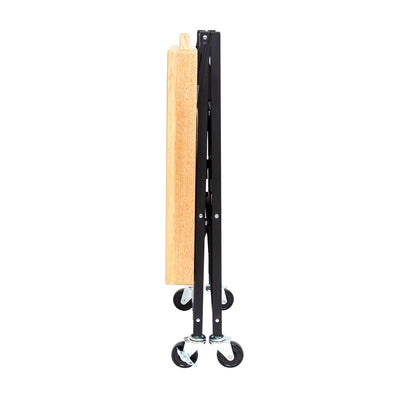 Origami Foldable Wheeled Solid Wood Top Kitchen Island Bar Cart, Black (Used) - VMInnovations