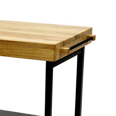Origami Foldable Wheeled Solid Wood Top Kitchen Island Bar Cart, Black (Used) - VMInnovations