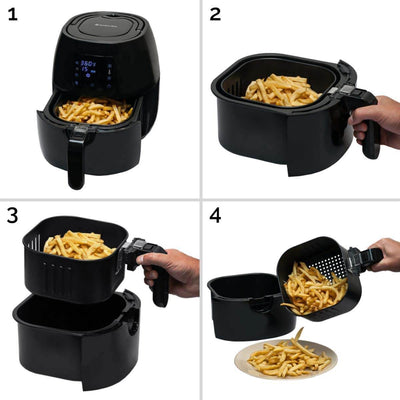 Avalon Bay Air Fryer Digital Display Stainless Steel Healthy Kitchen Appliance
