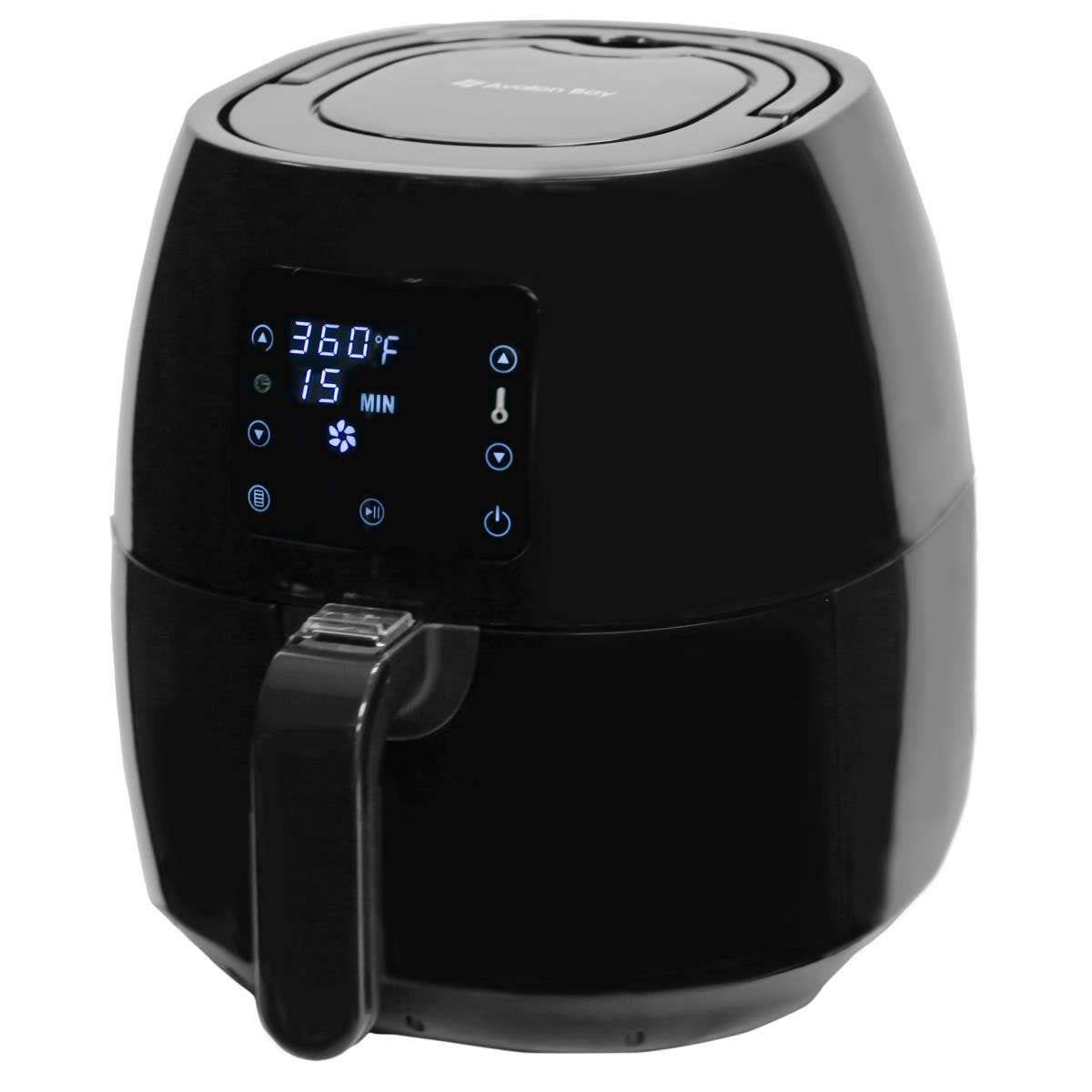 Avalon Bay Air Fryer Digital Display Stainless Steel Healthy Kitchen Appliance